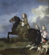 Bourdon, Sebastien Queen Christina of Sweden on Horseback painting